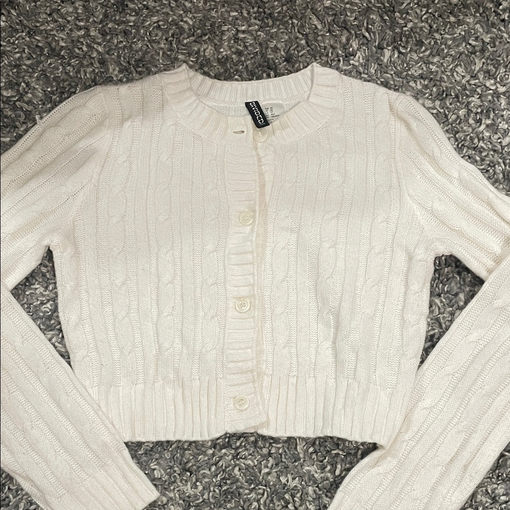Divided Cream Cable Knit Cardigan